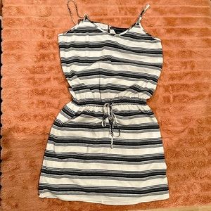 Black & ivory striped dress
